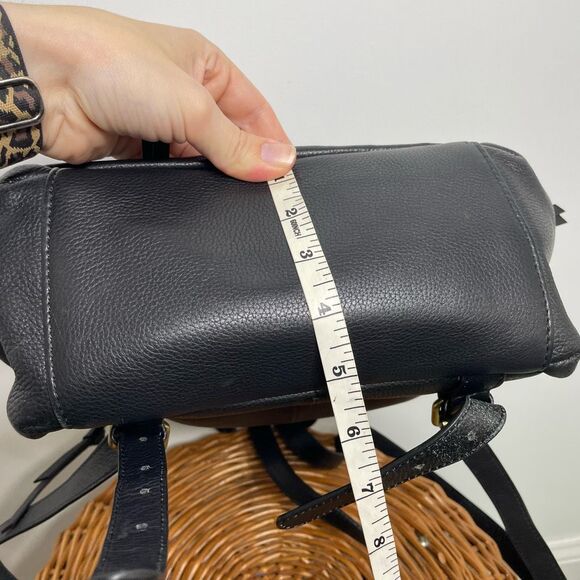 Lodis Abby Black Backpack Womens Bag Purse 100% Leather Pebbled Zip Closure - Picture 3 of 9